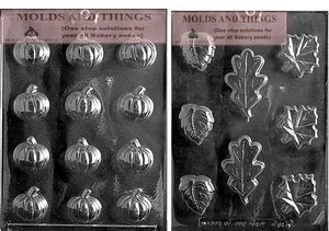 Fall/Autumn Small Pumpkin Chocolate Mold, Sunflower,Maple Leaf, Acorn candy mold - Picture 1 of 1