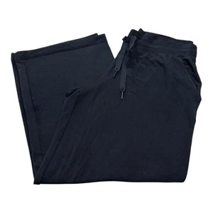 Athleta Balance Wide Leg Pants Women's 2X Solid Black High Rise Pockets - Picture 1 of 11