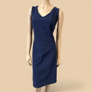Classic Talbots Shift Dress X size 12/14 Plus 12W Navy Blue Sleeveless - Picture 1 of 5