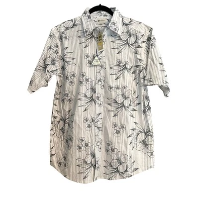 Camisa Floral Haggar Fácil Cuidado Rayas Manga Corta M Sutil Floral Vacaciones Foto 1 de 4