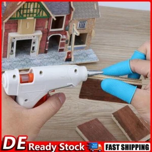 Anti-slip Hot Glue Gun Finger Caps Silicone Finger Cover Sleeve (Blue 3pcs) DE - Afbeelding 1 van 12
