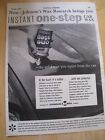 JOHNSON'S WAX RESEARCH INSTANT ONE-STEP CAR WAX SQUIRT 1960 ADVERT A4 FILE 27