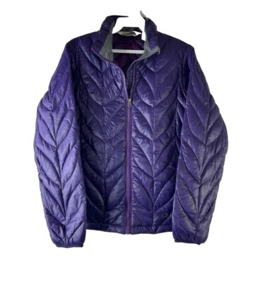Abrigo acolchado ligero púrpura Eddie Bauer XS Down Fill para mujer Foto 1 de 4