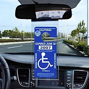 Porta Cartello Disabili Protezione Permesso Parcheggio Specchio Tag Manicotto 2PZ - Foto 1 di 11
