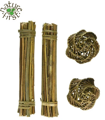 HAPPY PET NATURES FIRST WILLOW VALUE PACK RABBIT GUINEA PIG CHINCHILLA DEGU CHEW TREAT TOY