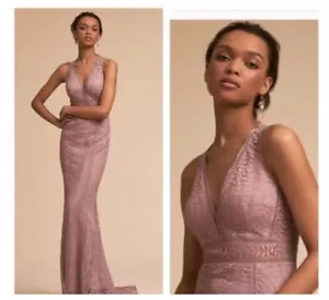 New - BHLDN Mauve Pink Lace Maxi Dress Small - Picture 1 of 22