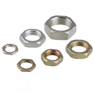 M7 bis M16 Fine Gewinde Niedrige Sechskantmutter Hex Flach Muttern - 4.8 Stahl - Picture 1 of 6