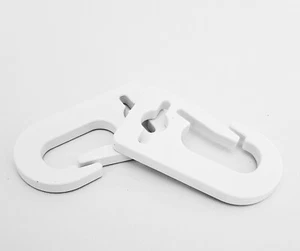 Kunststoff - Karabiner - weiß - mit Gurtöse - 10 STÜCK - Bild 1 von 2