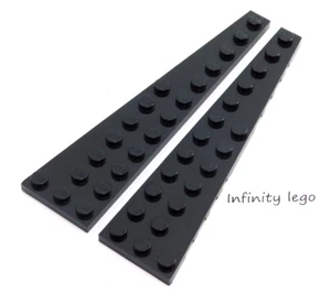 2 Pair LEGO Black Plate Wing 3 x 12 Left & Right Wedge (47397 47398) - Picture 1 of 3