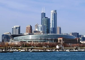 Chicago Bears Soldier Field seltene Seeuferansicht Farbfoto scharfe Details - Bild 1 von 1