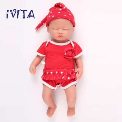 IVITA 15'' Unpainted Silicone Reborn Baby Girl Sleeping Blank Silicone Doll - Image 1 of 4