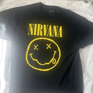 Camicia promozionale A1 Nirvana Band adulto XL nera album faccina sorridente uomo - Foto 1 di 6