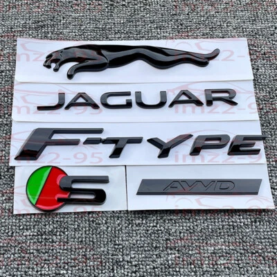Glossy Black Rear Badge For Jaguar F-TYPE P300 3.0 SC R-DYNAMIC S 2.0T Emblem — 第 1/4 张图片
