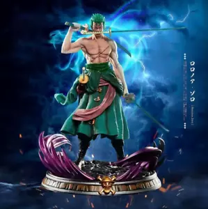 ✅ 35cm One Piece Zoro PVC Figure 2 Changeable Heads - Collectible Anime Statue - Foto 1 di 7