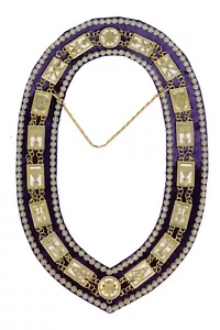 Masonic Regalia Cryptic Mason Royal & Select Master Chain Collar + Rhinestones - Picture 1 of 2