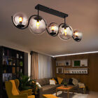 Deckenlampe Deckenleuchte Wohnzimmerleuchte Rauchglas S-Form Metall schwarz E14