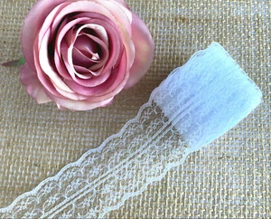 9m x 4,5cm Spitzenband weiß Vintage Hochzeit Spitze Nähen Deko Spitzenborte - Bild 1 von 1