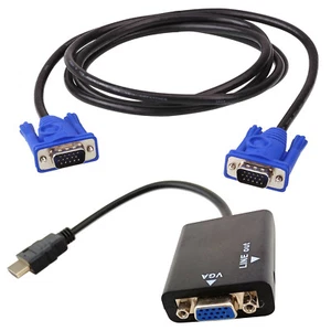 HDMI to VGA Adapter D-Sub 15pin Output 1080P Video Audio Converter LCD Cable - Picture 1 of 8