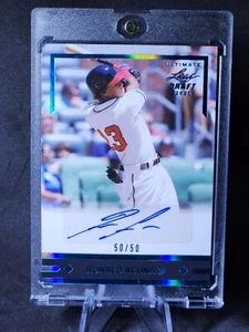2020 Leaf Ultimate Draft Ronald Acuna Gold Rookies Autograph #'d 50/50 🔥 🔥 🔥  - Picture 1 of 5