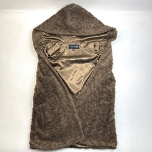 Forever 21 Old Model Hoodie Vest Cardigan Fleece Jacket Teddy Bear Fur Size S - Picture 1 of 13