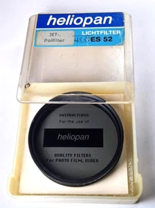 Heliopan 52mm Polarizer Jet Pol PL Glass Lens Filter ES-52 Polarizing Germany - Picture 1 of 6