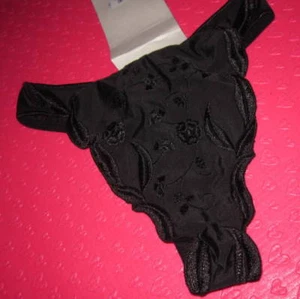 Lormar Spa Controllo Women Thongs Black with embrodieries sz S/M/L NWT - Picture 1 of 4