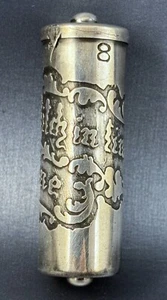 Rare Antique Art Nouveau Sterling Silver Needle Case A Stitch In Time Saves Nine - Picture 1 of 6