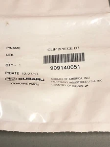OEM NEW 2016-2019 Genuine Subaru BRZ Splash Shield Lower Retainer 909140051 - Picture 1 of 2