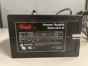 ROSEWILL RD600N-2SB-SL-BK 600W Computer Netzteil - blaue LED - gebraucht getestet - Bild 1 von 4