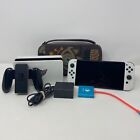 Nintendo Switch OLED Console Handheld White With Case Tested Working