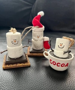 3 S'mores Original Ornament Marshmallow Cocoa Santa Midwest Christmas Ornaments - Picture 1 of 7