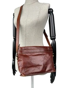 THE BRIDGE Brown Leather Shoulder Crossbody Bag - Picture 1 of 18