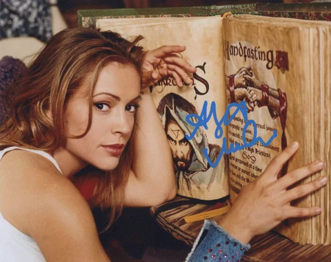 ALYSSA MILANO signed Autograph 20x25 cm "CHARMED" in Person Cover