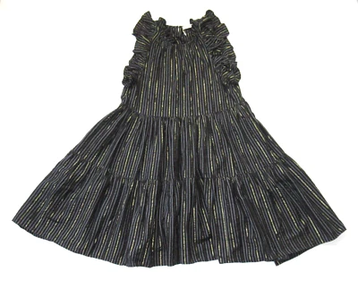 Nuevo con etiquetas Vestido Ulla Johnson Tamsin en Medianoche Metálico Rayas Volantes Algodón 6 $295 Foto 1 de 4