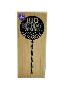 BIG BIRTHDAY WISHES Rubber Stamp PS0993 Hampton Art Brand - Foto 1 di 4