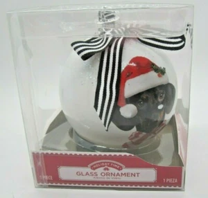  Adorno de Navidad Dachshound negro vidrio blanco perro por tiempo de vacaciones  - Imagen 1 de 5