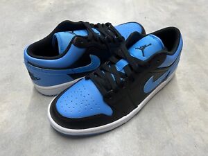 New with Box - Nike Air Jordan 1 Low Black University Blue UNC - 553558-041