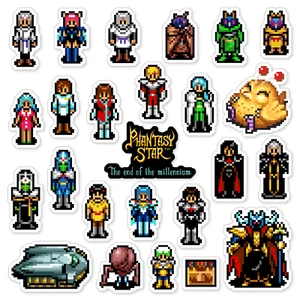 Phantasy Star IV 4 Sticker Sega Genesis Pixel Art 25 Sticker Pack - Bild 1 von 2