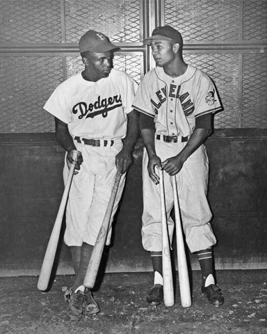 Dodgers JACKIE ROBINSON and Indians LARRY DOBY Glossy 8x10 Photo Print Poster Cover