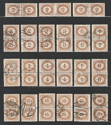 Austria Town Cancels, 1899-1900 Postage Due, Scott #s J22 | J31, Pairs/Strips - Image 1 of 4