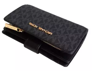 MICHAEL KORS Damen Geldbörse Wallet JET SET TRAVEL BIFOLD ZIP schwarz - Picture 1 of 7