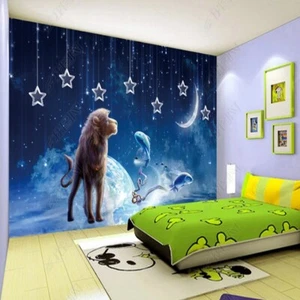 Fotomural no tejido papel pintado murales dibujos animados cielo estrellado decorativo 12034 - Imagen 1 de 5
