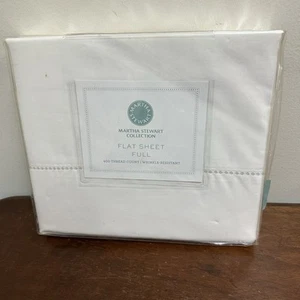 Martha Stewart Collection Full Flat Sheet 100% Cotton 400TC Wrinkle Free NEW - Picture 1 of 6