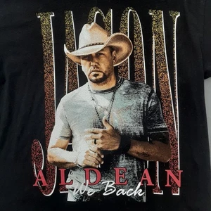 T-shirt uomo Jason Aldean Small We Back Tour nera concerto country girocollo - Foto 1 di 8