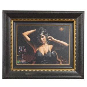 Fabian Perez Saba At Las Brujas IV w/ Wine 16"x12" Giclee On Canvas 15/15 W/ COA - Picture 1 of 5