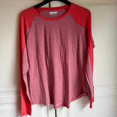 Camisa deportiva Columbia manga larga naranja gris a rayas XL Foto 1 de 4