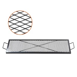 44" Rectangle Cooking Grate Fire Pit Grill Grate X-Marks Heavy-Duty Steel - Picture 1 of 12