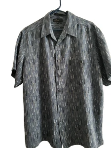 Men's Shirt/Marc Edwards/50's Retro Vibe/100% Silk/Slate Blue/XL(Pre Owned) - Picture 1 of 3