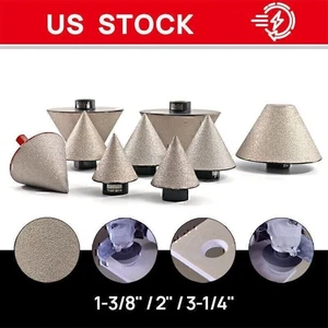 1pc 35mm/50mm/82mm Diamond Chamfer Bits Cone Milling Stone Finger Beveling Hole - Picture 1 of 12