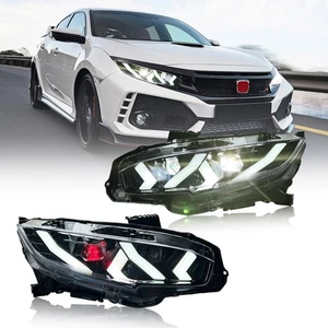 2x LED Headlights For 10th 2016-2021 Honda Civic Hatchback Sedan Coupe Headlamps - Picture 1 of 22